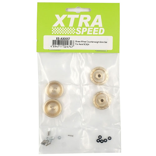 �Ϻ��[#XS-AX0057] Brass Wheel Weight 6mm Set For Axial SCX24[��ǰ�ڵ�]XTRA SPEED